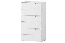 Santino White High Gloss 6-Drawer Tall Chest: Modern Bedroom Storage Solution - UK Luxury Furniture